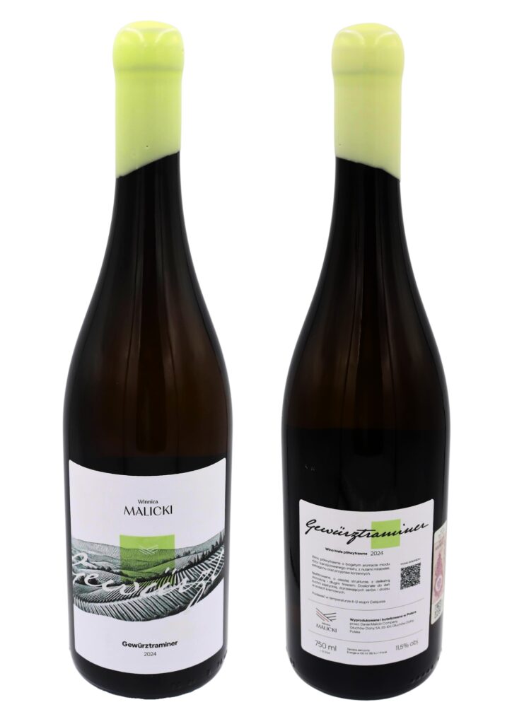 Wino białe półwytrawne Gewürztraminer 2024 - Winnica Malicki