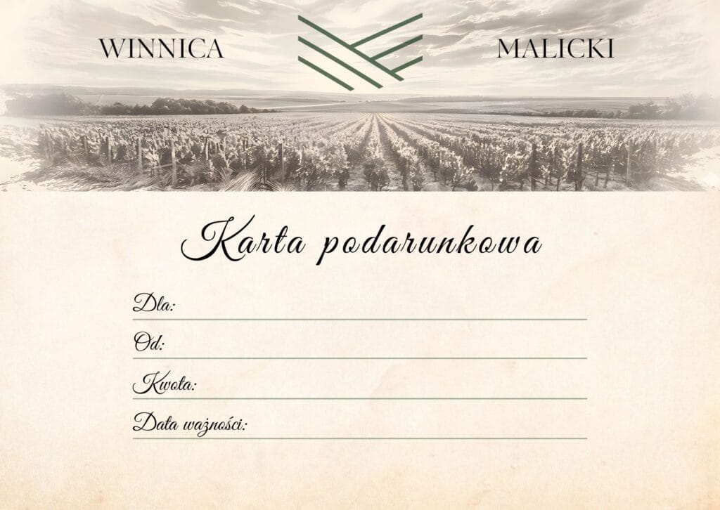 Karta podarunkowa 150 zł jako elegancki prezent dla bliskiej osoby od Winnicy Malicki.