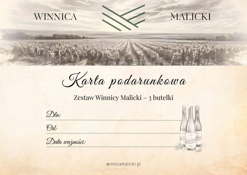 Karta podarunkowa Winnica Malicki jako elegancki prezent dla miłośnika wina.